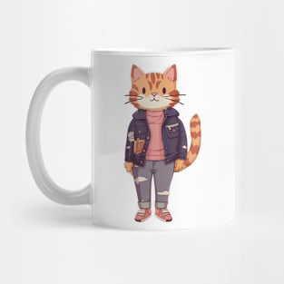 A cute kitty wearing street fashion Mug